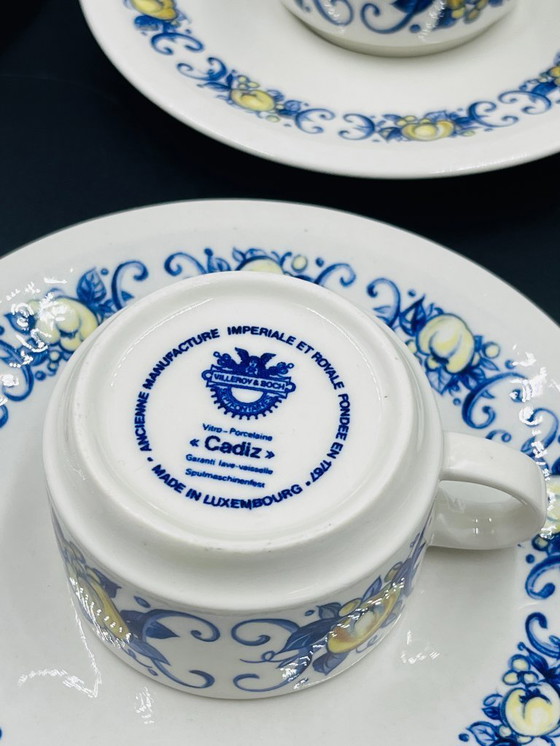 Image 1 of Set di 6 tazzine da caffè espresso e 6 piattini Villeroy & Boch – motivo Cadiz