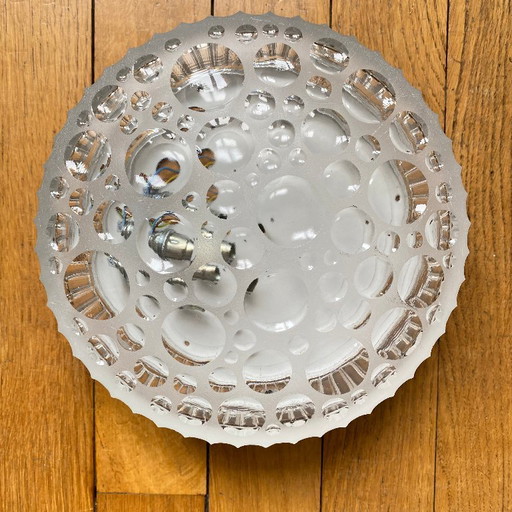 Lámpara de pared/techo minimalista de vidrio moldeado transparente