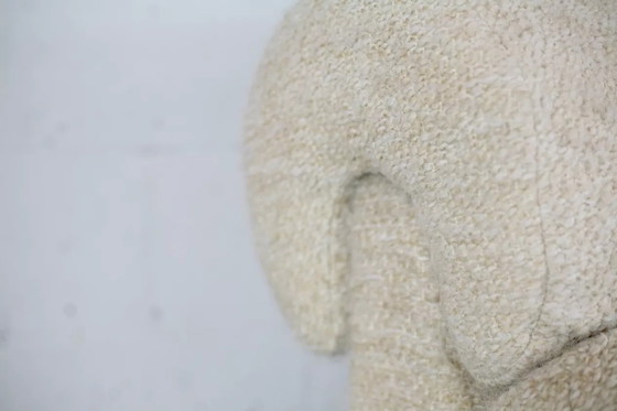 Image 1 of Space Age" haardstoel in ongebleekte wol