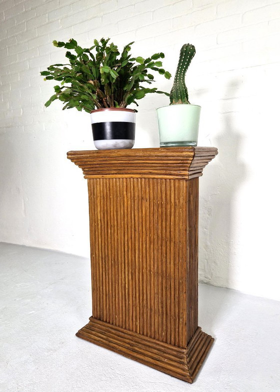 Image 1 of Pflanzenständer aus Weidengeflecht im Stil von Gabriella Crespi, 1970er Jahre