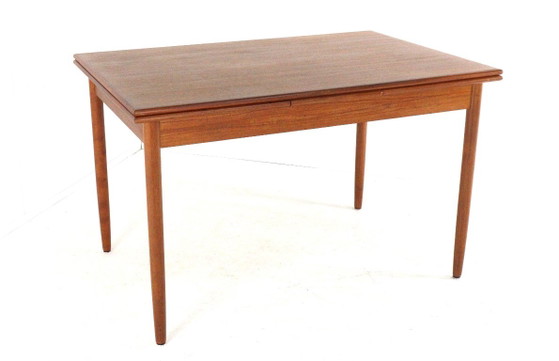 Vintage Danish Rectangular Extendable Teak Dining Table Restored – Wood (photo 11 of 15)