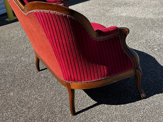 Image 1 of Louis XV style sofa in molded wood - 19th century