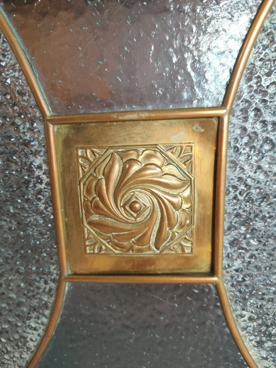 Image 1 of Antique/Art Deco hallway/wall/key cabinet (stained glass window)