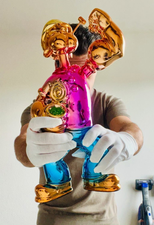 Große Popeye-Skulptur, Pop-Art, Luxus, Geld, Statue, Cartoon, pink, Monopoly XL