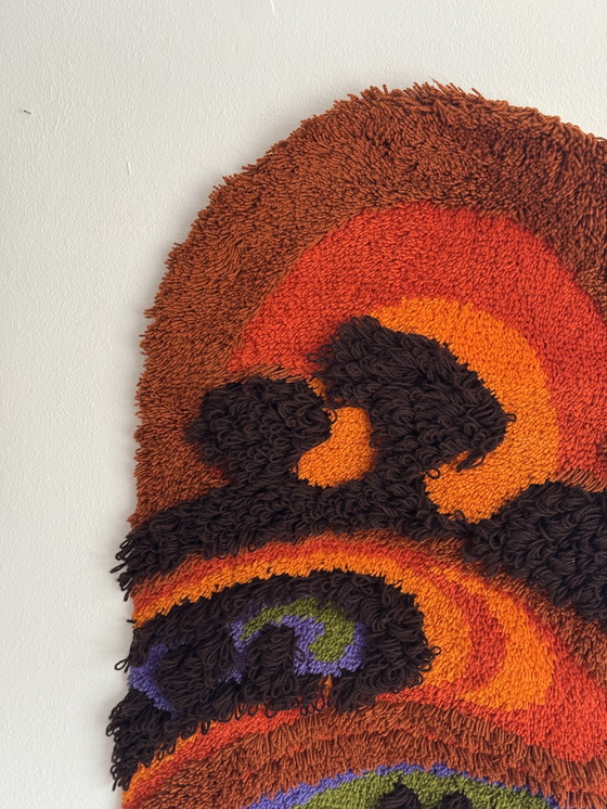 Image 1 of Vintage seventies geknoopt wandkleed 