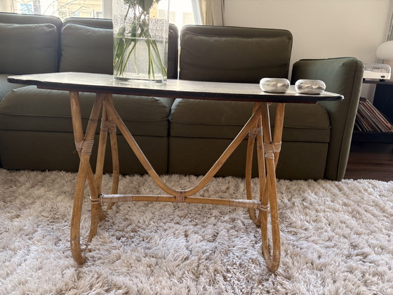 Image 1 of Rotan salontafel / bijzettafel met formica blad