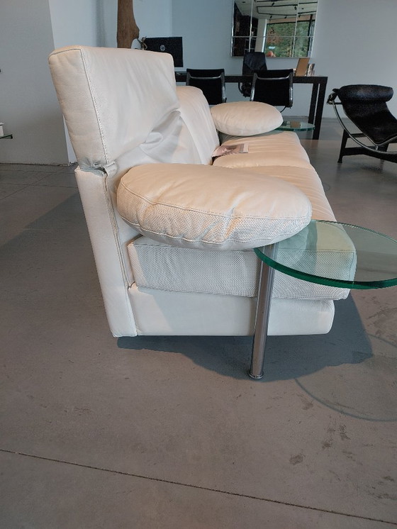 Image 1 of Sofá B&B, modelo ARCA, 3 plazas, piel, blanco, ancho 250 cm