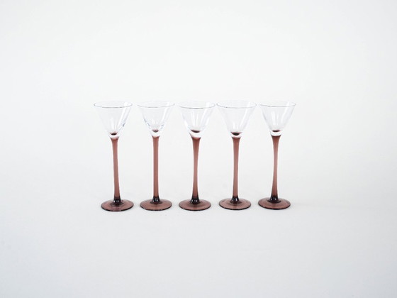 Image 1 of Set van vijf glazen, Deens design, jaren 70, vervaardigd in Denemarken.