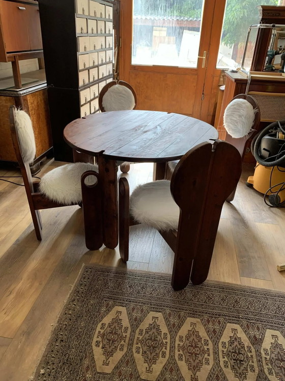 Vintage Dining Chairs & Table by Szedleczky, 1960s, Set of 5 – Dining set, Mid Century Modern (photo 8 of 9)