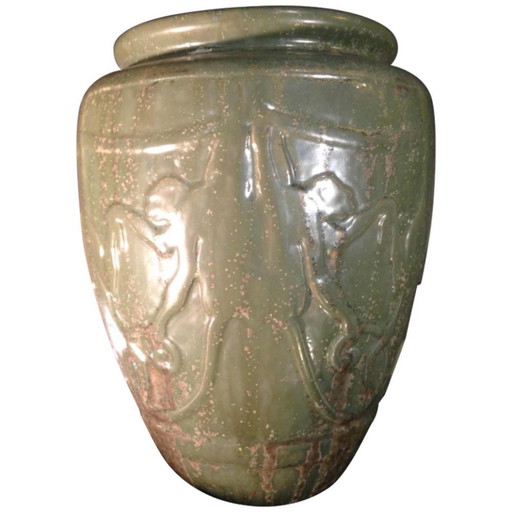 Art Deco No. 761 Animal Vase with Monkeys by Roger Guerin, 1930s