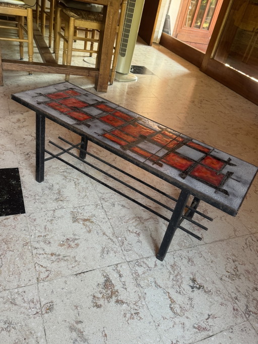 Jean & Robert Cloutier – Salontafel van geëmailleerd lavasteen – Circa 1960