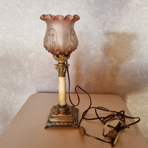 Lampe de bureau Art Déco en laiton