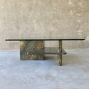 Gran mesa de centro de diseño italiano de mármol siciliano