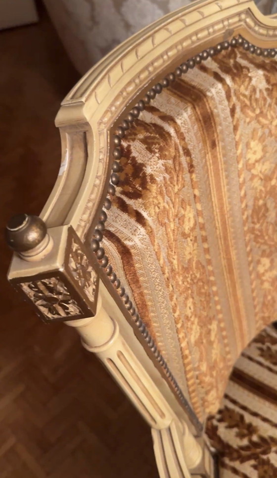 Image 1 of Ensemble de 6 chaises JP Ehalt - Chaises de salle à manger style Louis XIV - Vintage années 70 - Ehalt Meubles Alsace