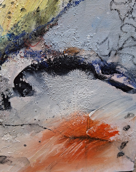 Image 1 of In the hills, mixed media with acrylic, ink and sand