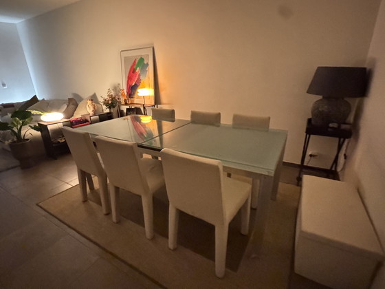 Image 1 of B&B Italia extendable designer dining table, Paolo Piva, glass