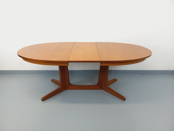 Image 1 of Vintage Baumann oval teak dining table from the 1960s/70s with extensions