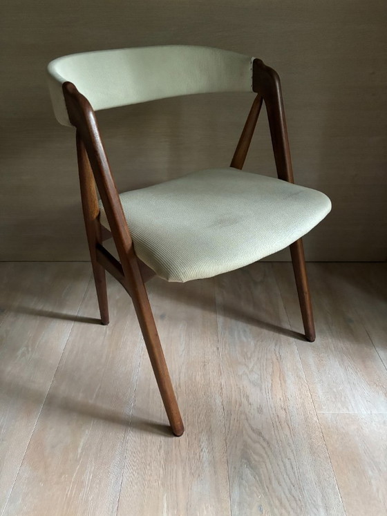 6 Originele Deense Vintage Stoelen van Thomas Harlev (Nr 205, Farstrup Mobelfabrik) – Eetkamerstoelen, Wood (photo 5 of 9)