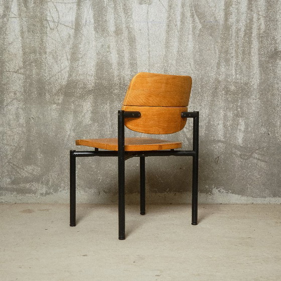 Image 1 of Martin Stoll - Set di quattro sedie da pranzo in faggio e acciaio epossidico nero - 1980 circa - Germania