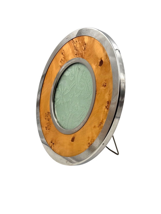 Image 1 of Cadre à photos en loupe de style régence hollywoodienne, Nucci Valsecchi Italie 1970