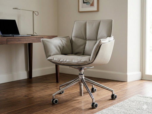 NEUF - " Juste déballé " Fauteuil Husk B&B Italia (Maxalto) - Cuir Gris