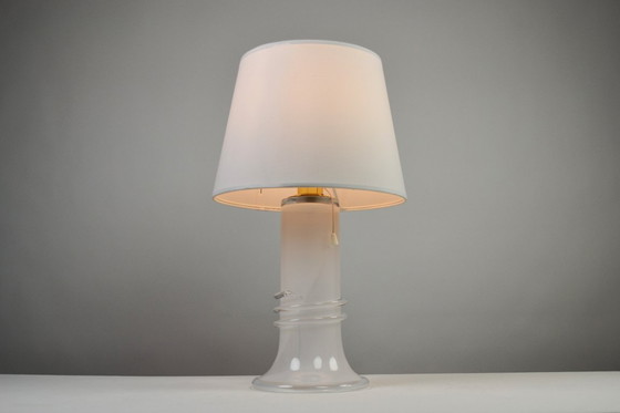 Image 1 of Grande lampada da tavolo in vetro di Hannelore Dreutler/Studio Åhus per Ateljé Lyktan, firmata e datata 1981