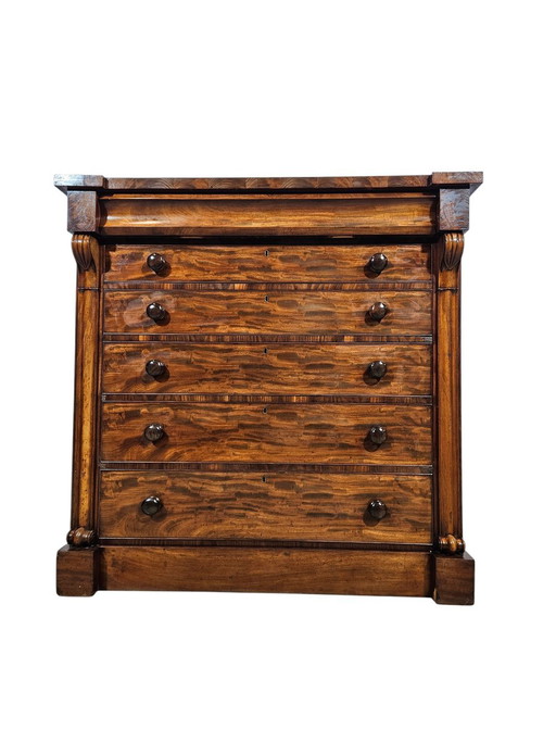 Cassettiera Chiffonier Biedermeier in Mogano, 1800