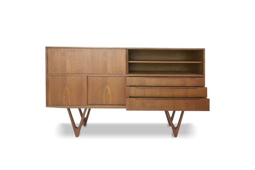 Teak Highboard von Kurt Ostervig für Randers Møbelfabrik, Dänemark, 1960er