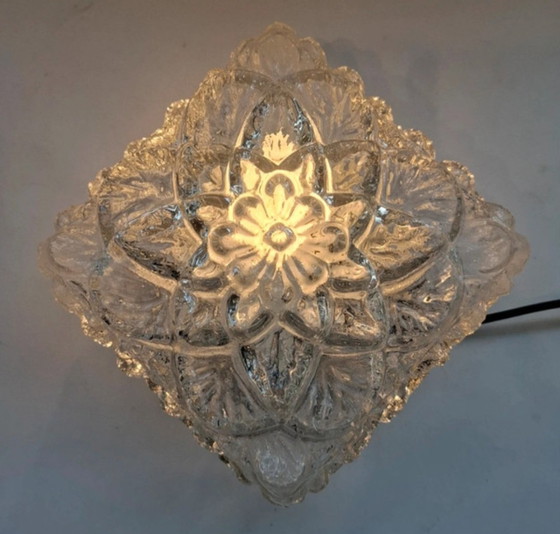 Image 1 of Vintage flower ceiling light from the 1970s.