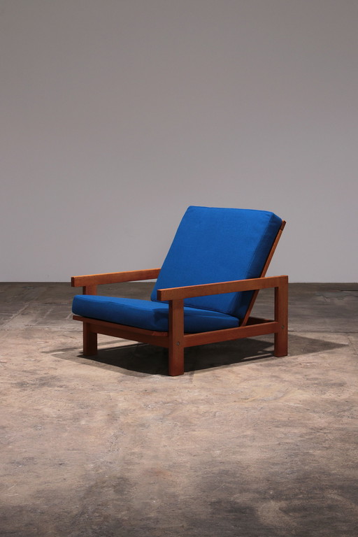 Hans J Wegner GE421 Getama Eiken Relax Fauteuil met Verstelbare Rugleuning