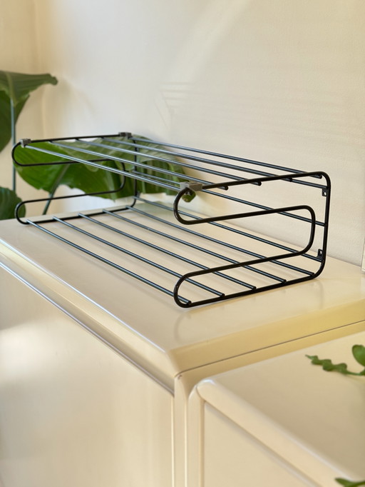 IKEA Frän Vintage Rack - Black Metal, Sleek Design 1980s