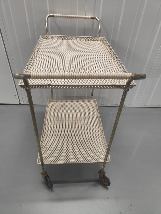 Image 1 of carrello in metallo anni 50-60 colore bianco/crema
