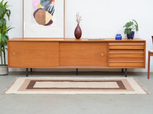 Vintage lowboard, sideboard, TV cabinet, chest of drawers, mid-century 1960s