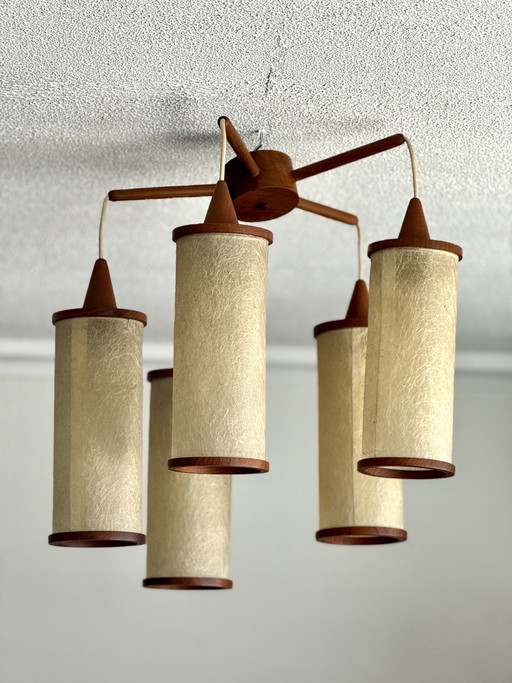 Vintage Danish teak pendant lamp