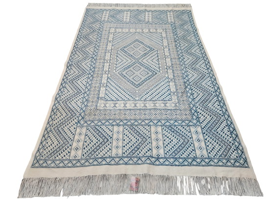 Image 1 of Tappeto Kelim orientale annodato a mano, Soumak, Tunisia, 154x238 cm.
