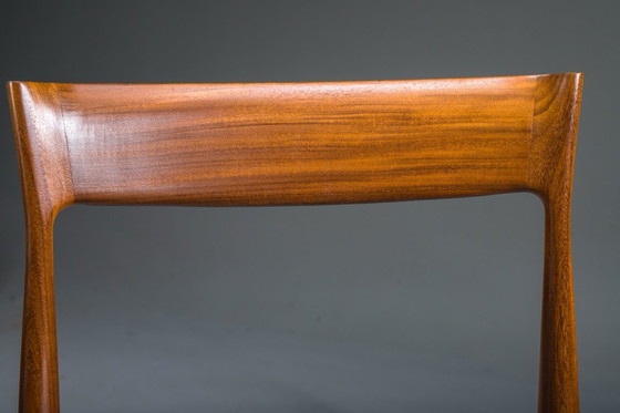 Image 1 of Eetkamerstoelen in botanisch groen veganistisch leer, jaren 70, set van 4