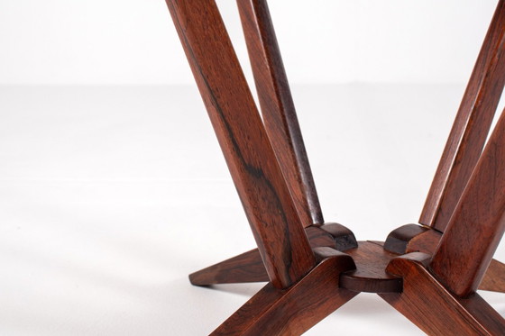 Image 1 of Tavolino laterale in palissandro danese di metà secolo, base scultorea, anni '60