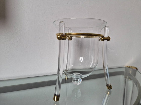 Image 1 of Portacandele vintage in stile Hollywood Regency, realizzato in Lucite/vetro.