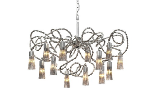 Lampadario Sultan o Swing di Brand and Van Egmond in nichel.