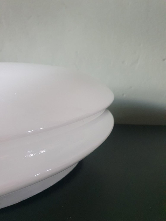 Image 1 of Vintage Raak Amsterdam opaline UFO glass ceiling lamp