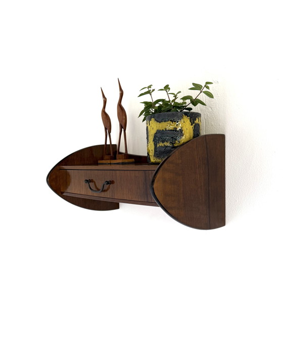 Image 1 of Consolle da parete vintage danese in mogano anni '60