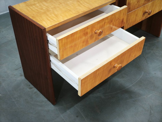 Coppia di comodini cecoslovacchi Mid-Century Modern, anni '70, Legno, Marrone, Mid Century Modern (foto 11 di 15)