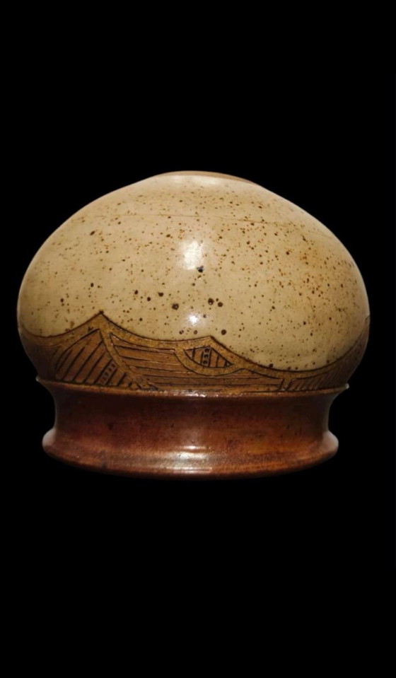 Image 1 of Vintage Studiokeramik Gefäß 1970er – Handgedrehtes Mid Century Pottery Vase | Studio Pottery Bowl