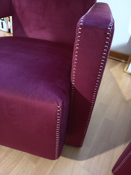 Image 1 of CASSINA 2X Poltrone 637 UTRECHT  (NUOVE MAI USATE) in Velluto 13L Ortigia/Plum con Cuciture in filo Naturale a punta Cavallo