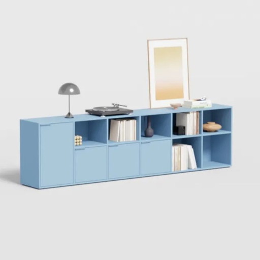 Tylko dressoir in hemelsblauw met deuren en lades