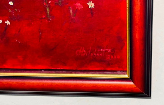 Image 1 of Dipinto di Camille Delahaut, 'Le 3 Gracefuls' Vintage