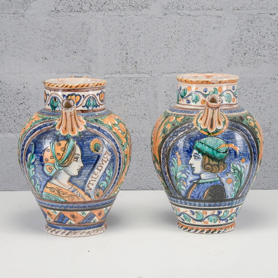 Pair of Mid-20th Century Deruta Vases – Ceramic, Vintage (photo 10 of 19)