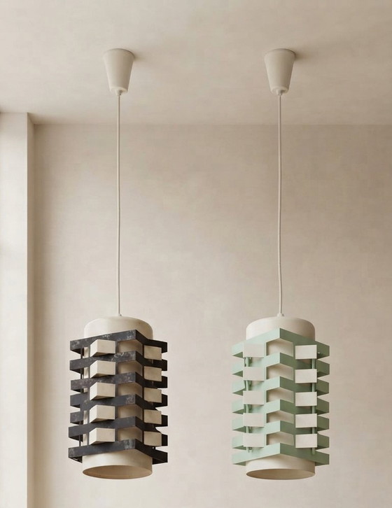 Pair of Rare Vintage Table Lamp, Sculptural Metal Design, 1970s, 20 x 85 cm (photo 3 of 12)