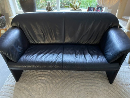 Jori 2-seater sofa blue leather – banken
