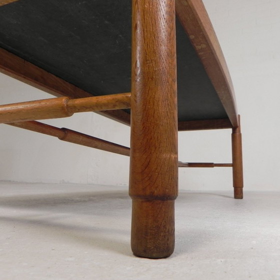 Image 1 of Tavolino da caffè vintage con piano in ardesia e struttura in rovere, anni '60.